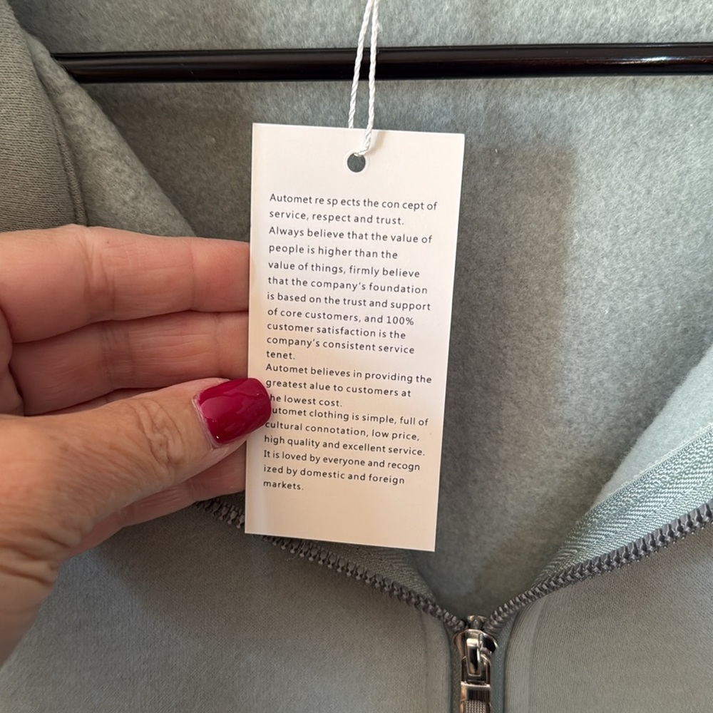 Light Green Half-Zip Pullover - Picture 3 of 4
